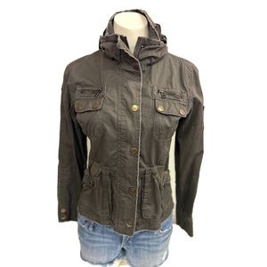 CORNFLAKE JAPANESE BRAND MILITARY GREEN WOMEN HOODED LIGHT JACKET